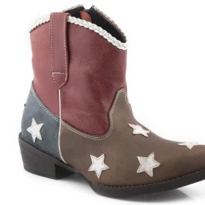 Roper Ladies Flag Design Snip Toe Ankle Boots
