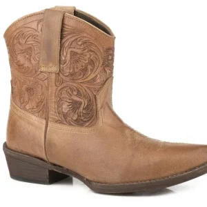 Roper Ladies Snip Tooled Shorty Boots