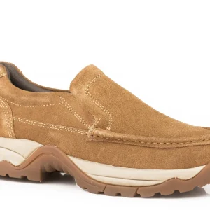 Roper Mens Leather Mock Toe Slip-On Shoes