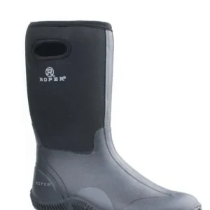 Roper Mens Rubber Black Barn Boots