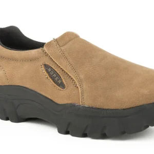 Roper Mens Tan Leathers Slip On Shoes