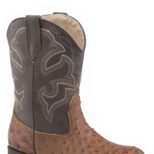 Roper Toddler Tan Faux Ostrich Boots