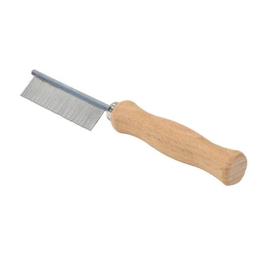 Safari Dog Flea Comb with Wooden Handle 6.5 in x 1 in - Image 2