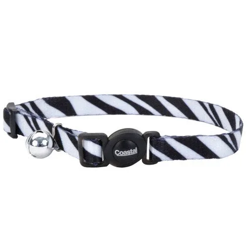 Safe Cat Fashion Adjustable Breakaway Cat Collar Zebra Black, White 3/8 in x 8-12 in - Image 2
