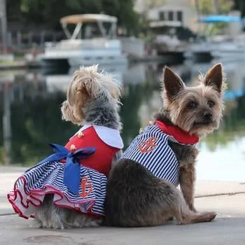 Sailor Girl Dress with Matching Leash - Image 2