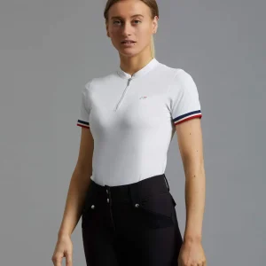 SALE - Allegra Ladies Short Sleeve Riding Top White