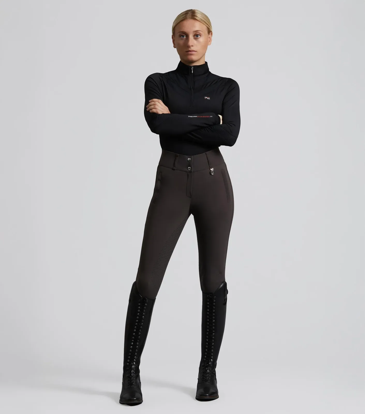 SALE - Carapello Ladies Full Seat Gel Riding Breeches Liquorice