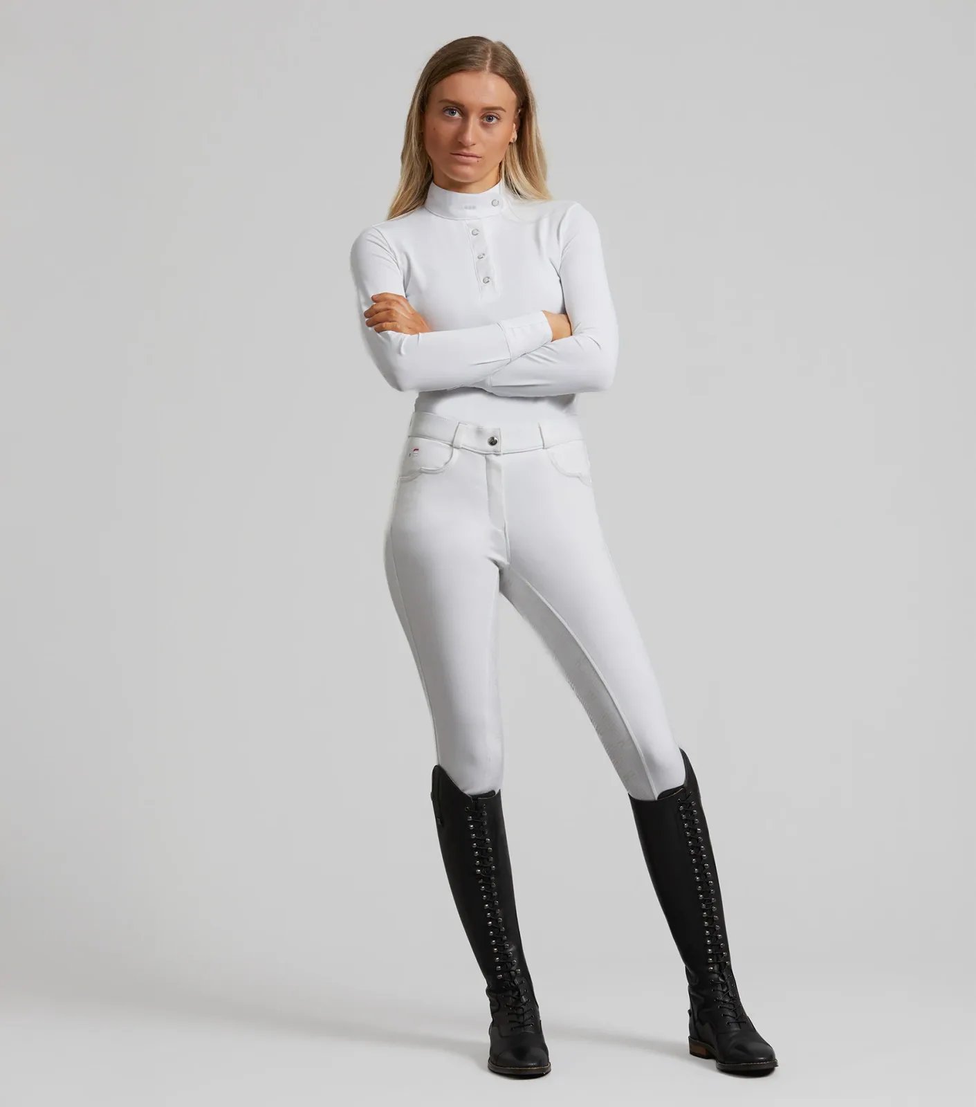 SALE - Cassa Ladies Full Seat Gel Competition Riding Breeches White