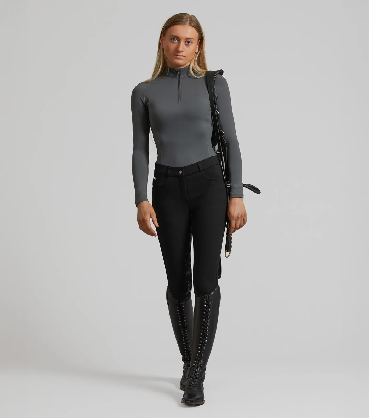 SALE - Cassa Ladies Full Seat Gel Riding Breeches Black