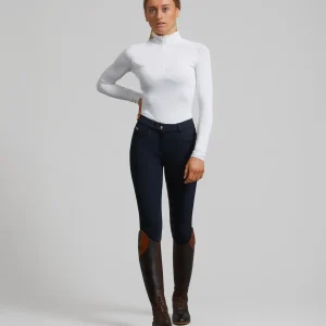 SALE - Cassa Ladies Full Seat Gel Riding Breeches Navy
