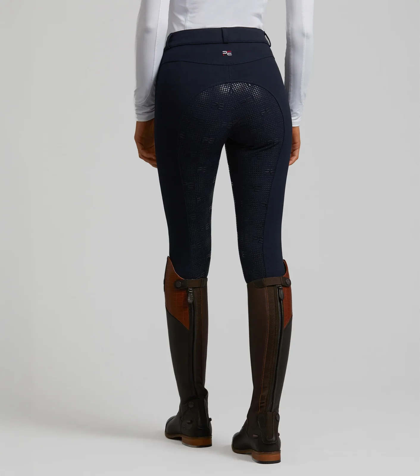 SALE - Cassa Ladies Full Seat Gel Riding Breeches Navy - Image 2