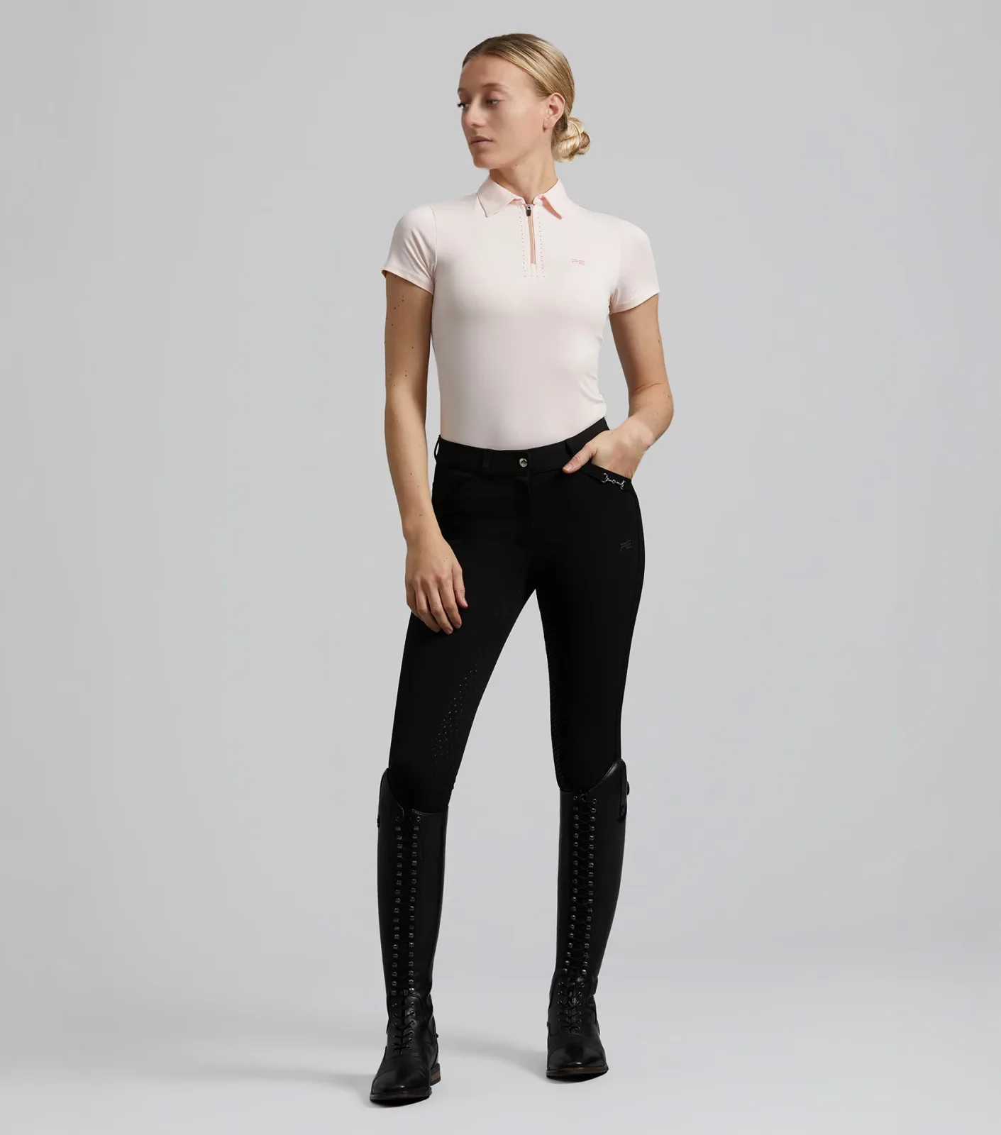 SALE - Delta Ladies Full Seat Gel Riding Breeches Black