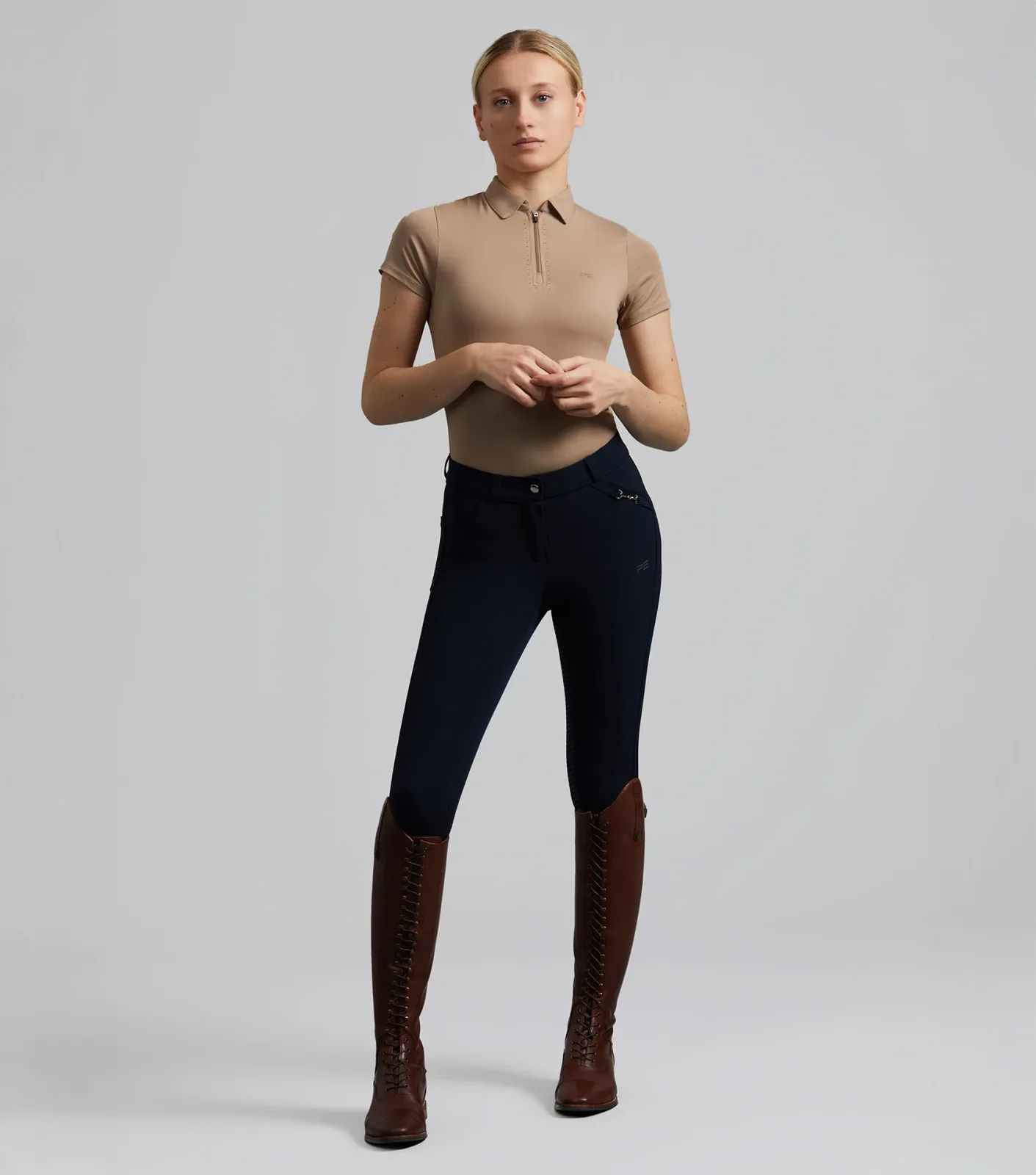SALE - Delta Ladies Full Seat Gel Riding Breeches Navy