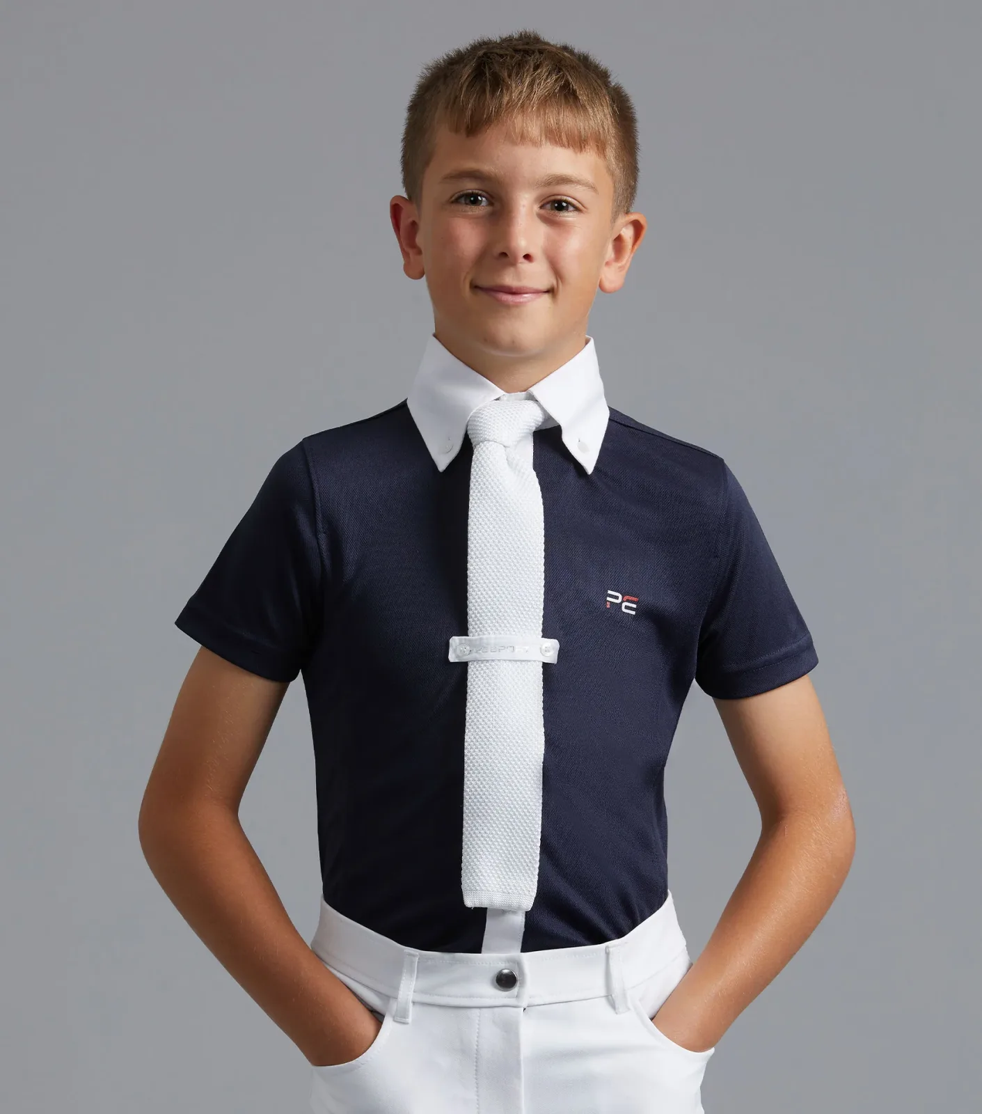 SALE Mini Antonio Boy's Short Sleeve Show Shirt Navy