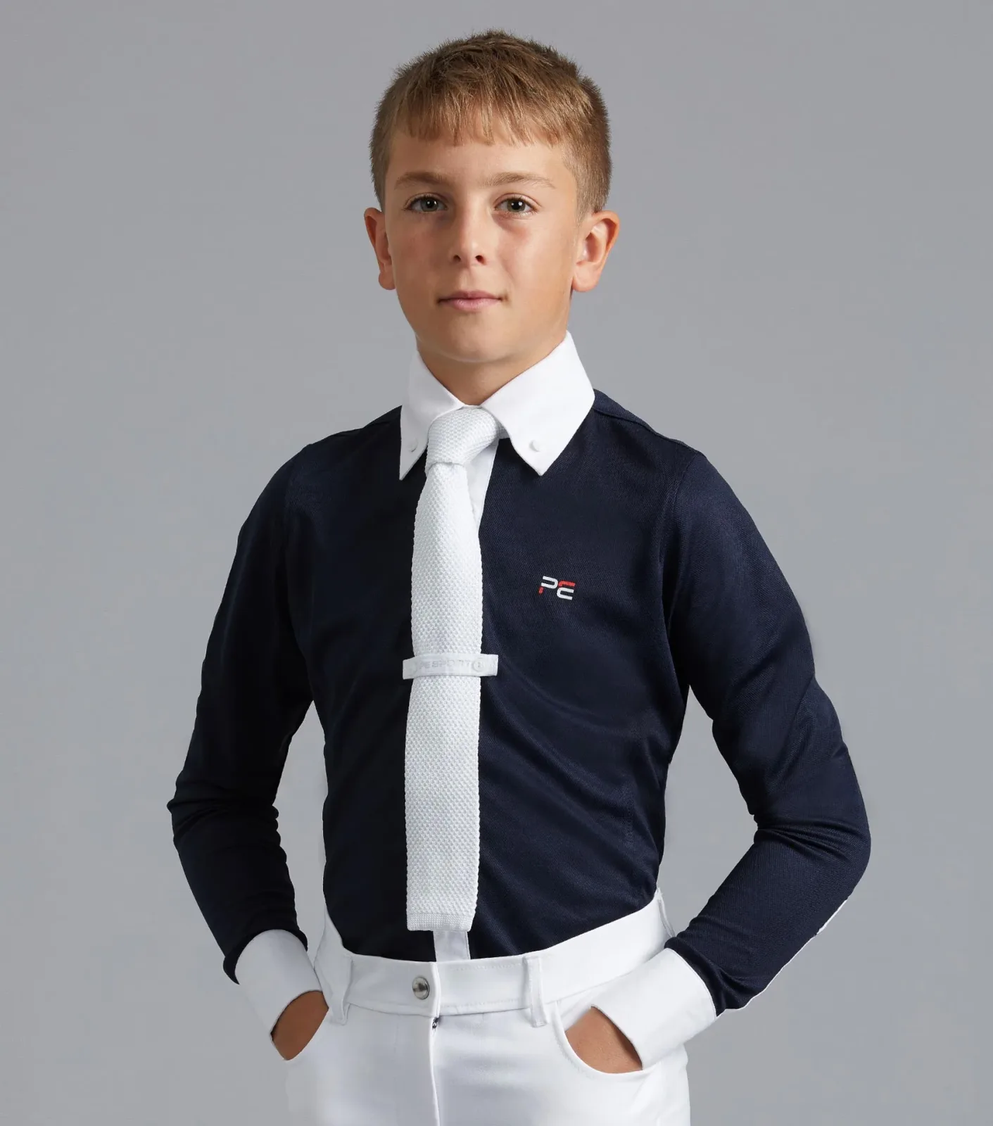 SALE Mini Giulio Boy's Long Sleeve Show Shirt Navy