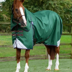 SALE (OLD BRANDING) - Akoni 0g Turnout Rug with Classic Neck Cover Green