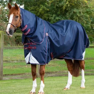 SALE (OLD BRANDING) - Akoni 0g Turnout Rug with Classic Neck Cover Navy