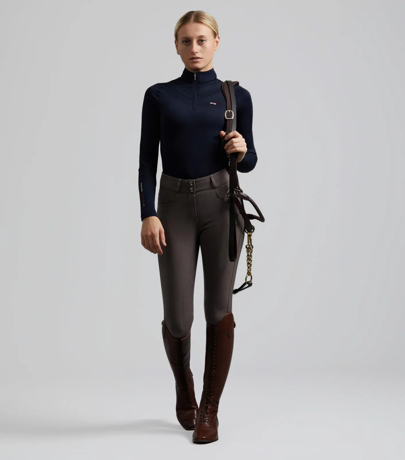 SALE - Virtue Ladies Full Seat Gel Riding Breeches Walnut - Image 2