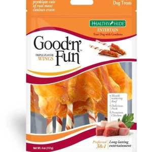 Salix Good 'N' Fun Triple Flavor Wings Dog Treats Beef, Pork & Chicken 4 oz