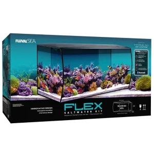 Saltwater Flex 32.5 Gallon Aquarium & Stand Combo (Black) Bundle - Fluval