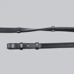 Salvatore Rubber & Leather Grip Reins Black