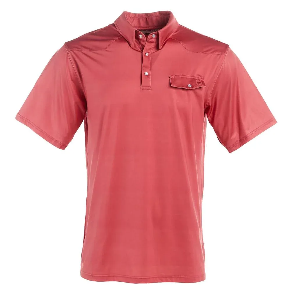 Sand Hill Ranch Salmon Short Sleeve Pearl Snap Polo