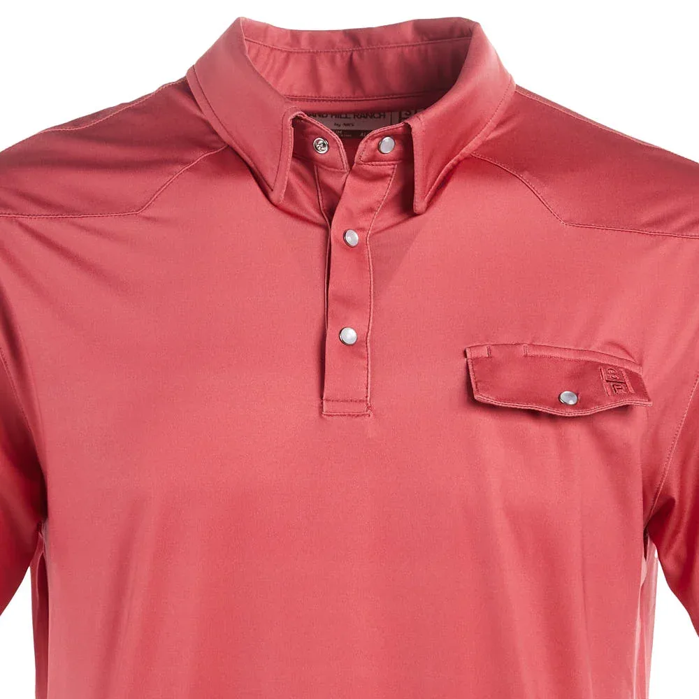 Sand Hill Ranch Salmon Short Sleeve Pearl Snap Polo - Image 2