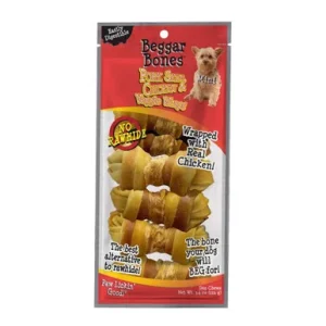 Savory Prime Beggar Bones Pork Skin, Chicken & Veggie Wraps Dog Treats 1ea/3.4 oz, 7 pk