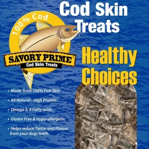 Savory Prime Cod Skin Crunchy Bites Dog Treats 4 oz