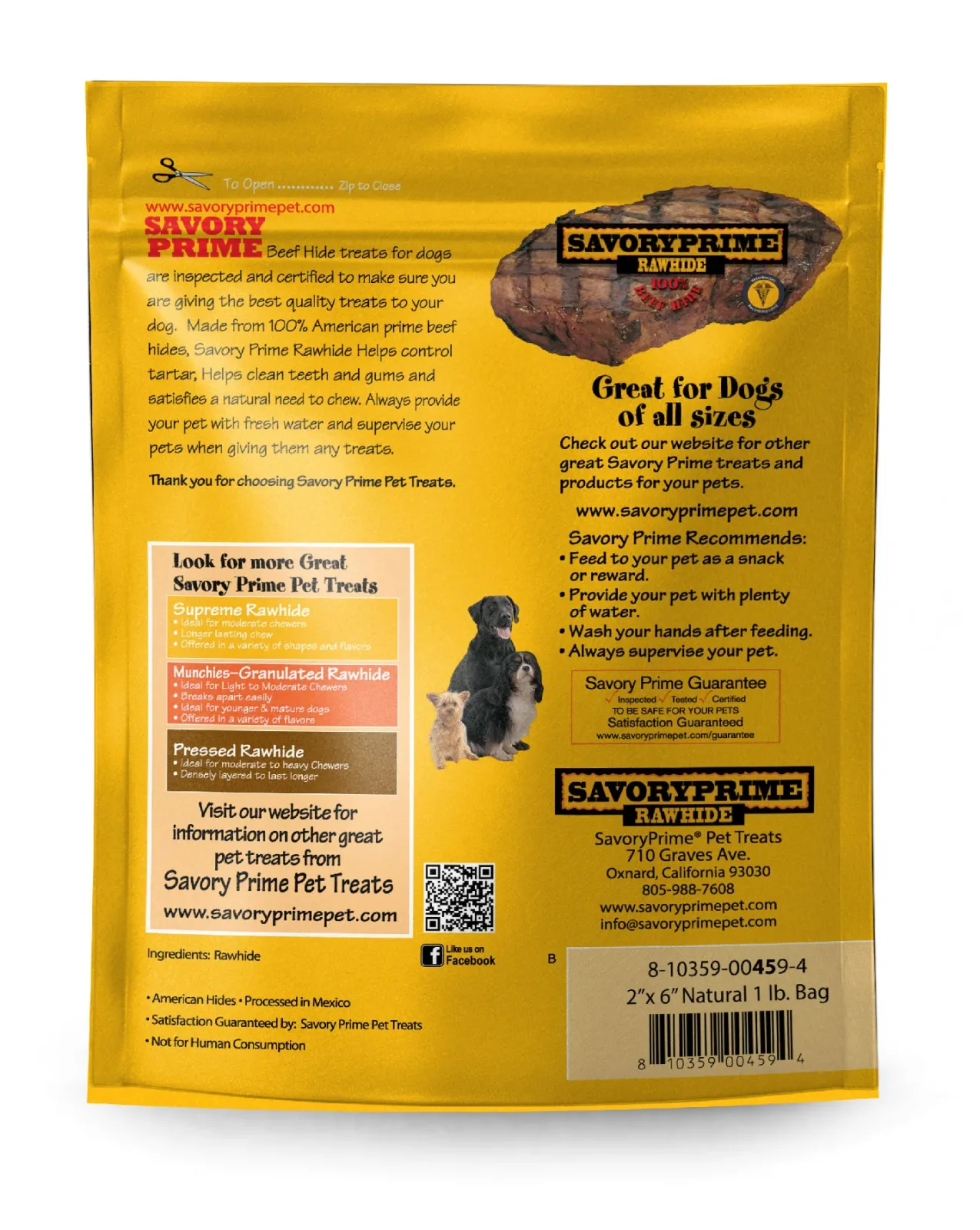 Savory Prime Natural Rawhide Chips for Dogs - 1 lb. - Image 2