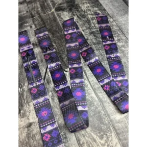 Schulz Equine Purple Aztec Nylon Off Billet and Latigo Strap Set