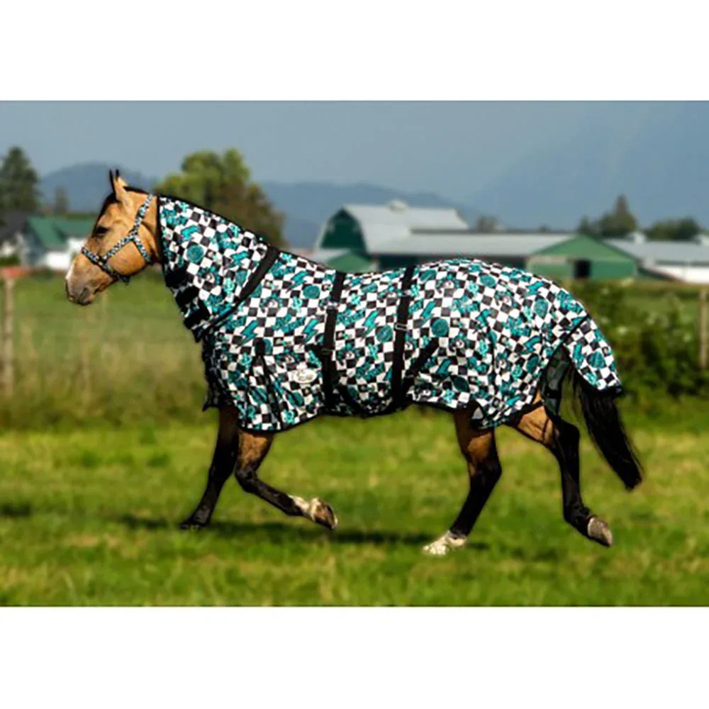 Schulz Equine Turquoise Glass Fly Sheet with Attached Neck and Belly Band