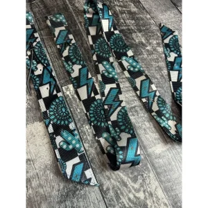 Schulz Equine Turquoise Glass Nylon Off Billet and Latigo Strap Set