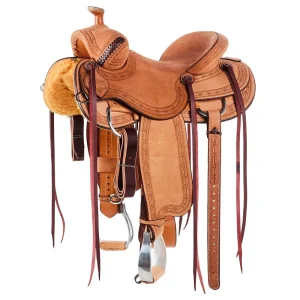 Scott Thomas Custom Saddles 15in Barbwire Tooled Rancher Saddle