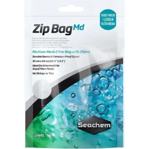 Seachem Laboratories Mesh Filter Bag with Zipper MD mesh, White, 1ea/12.5In X 5.5 in