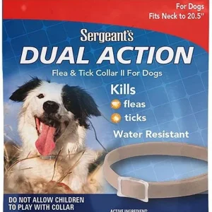 Sergeants Dual Action Flea and Tick Collar II for Dogs Neck Size 20.5 Inch