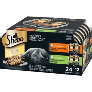Sheba Perfect Portions Cuts Roasted Chicken/ Turkey Grain Free Cat Food 2.6Oz/12Pk