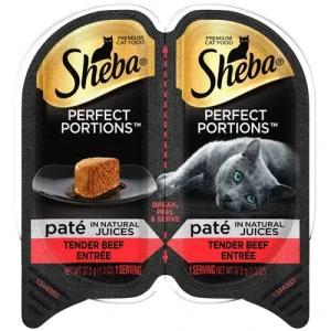 Sheba Perfect Portions Pate Wet Cat Food Teder Beef 2.6 oz