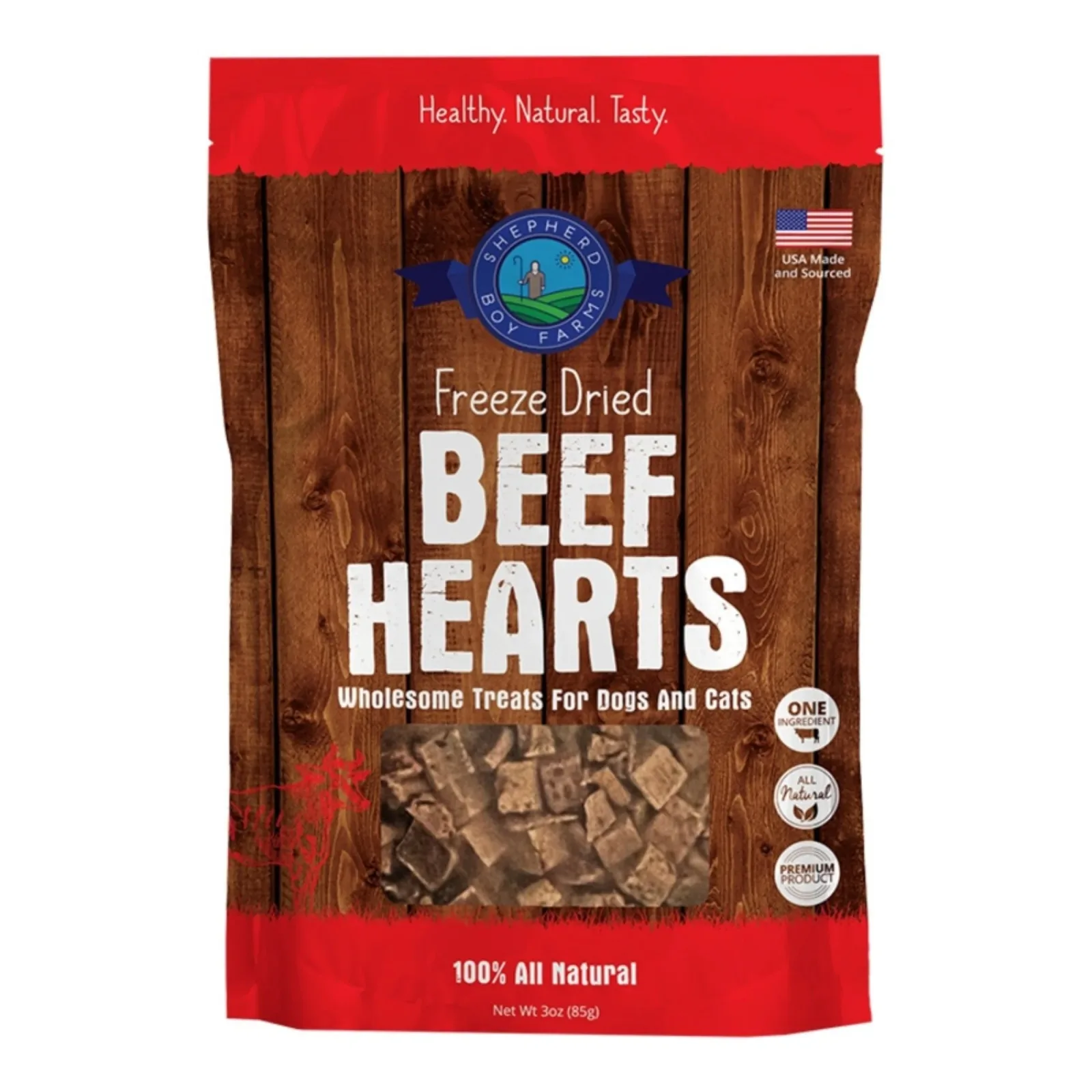 Shepherd Boy Farms Dog & Cat Freeze-Dried Beef Heart 3 oz