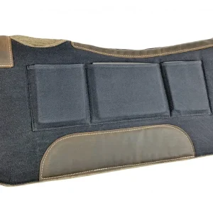 Showman® 32" x 32" Canvas Top & Mohair Wool Bottom Western Saddle Pad with Removable Bar Padding