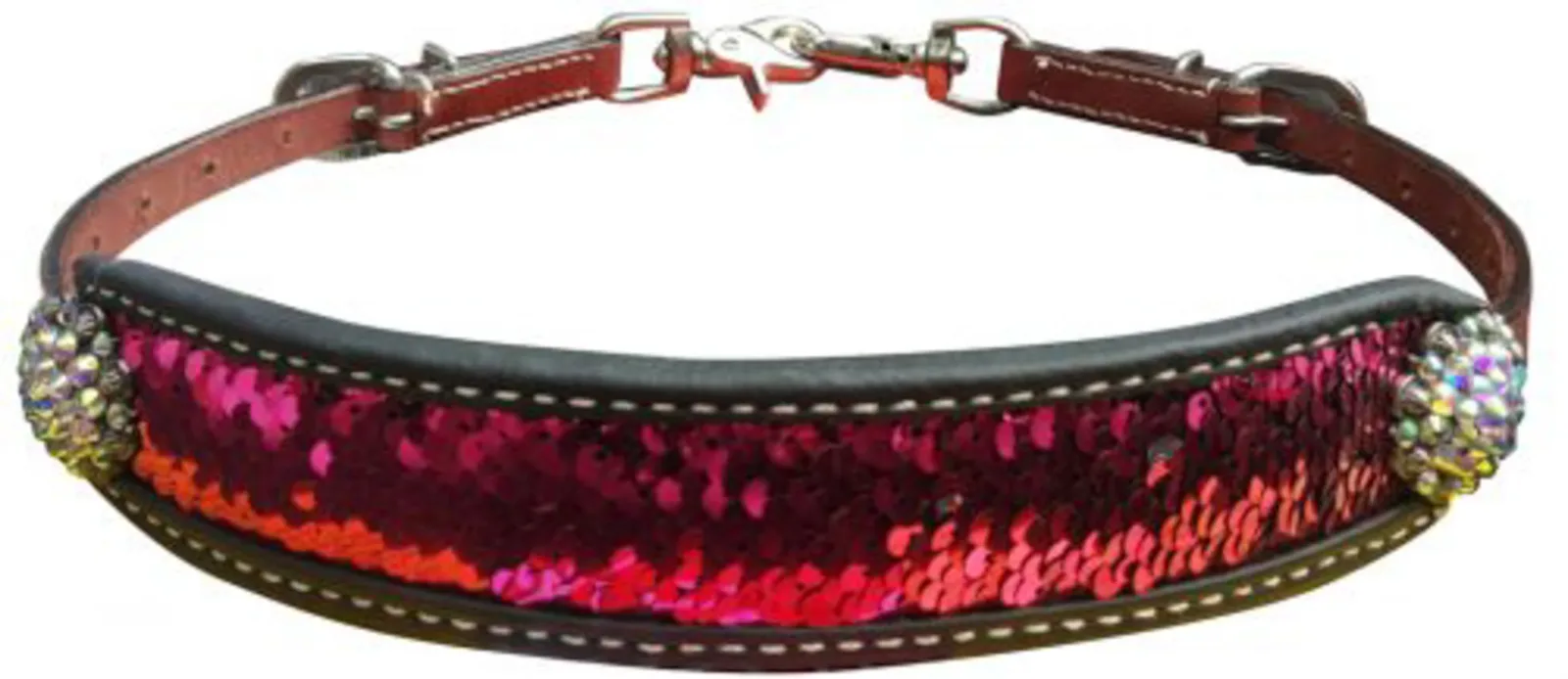 Showman® Leather Wither Strap with Pink Sequins
