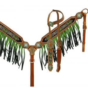 Showman® Ombré Fringe Headstall & Breast Collar Set