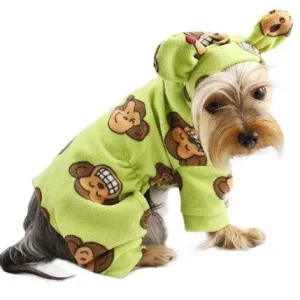 Silly Monkey Fleece Hooded Pajamas - Lime