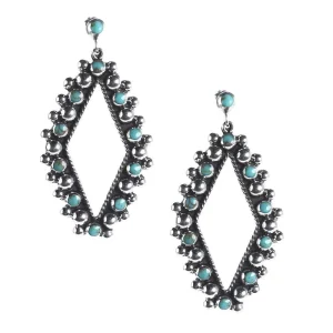 Silver N Accessories Sterling Dot Turquoise Post Earrings