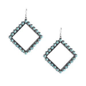 Silver N Accessories Sterling & Turquoise Diamond Earrings