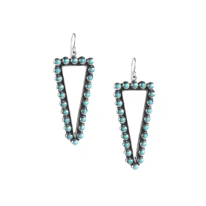Silver N Accessories Sterling & Turquoise Drop Triangle Earrings