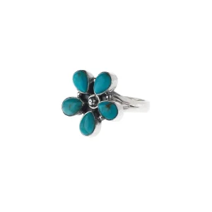 Silver N Accessories Sterling Turquoise Flower Ring