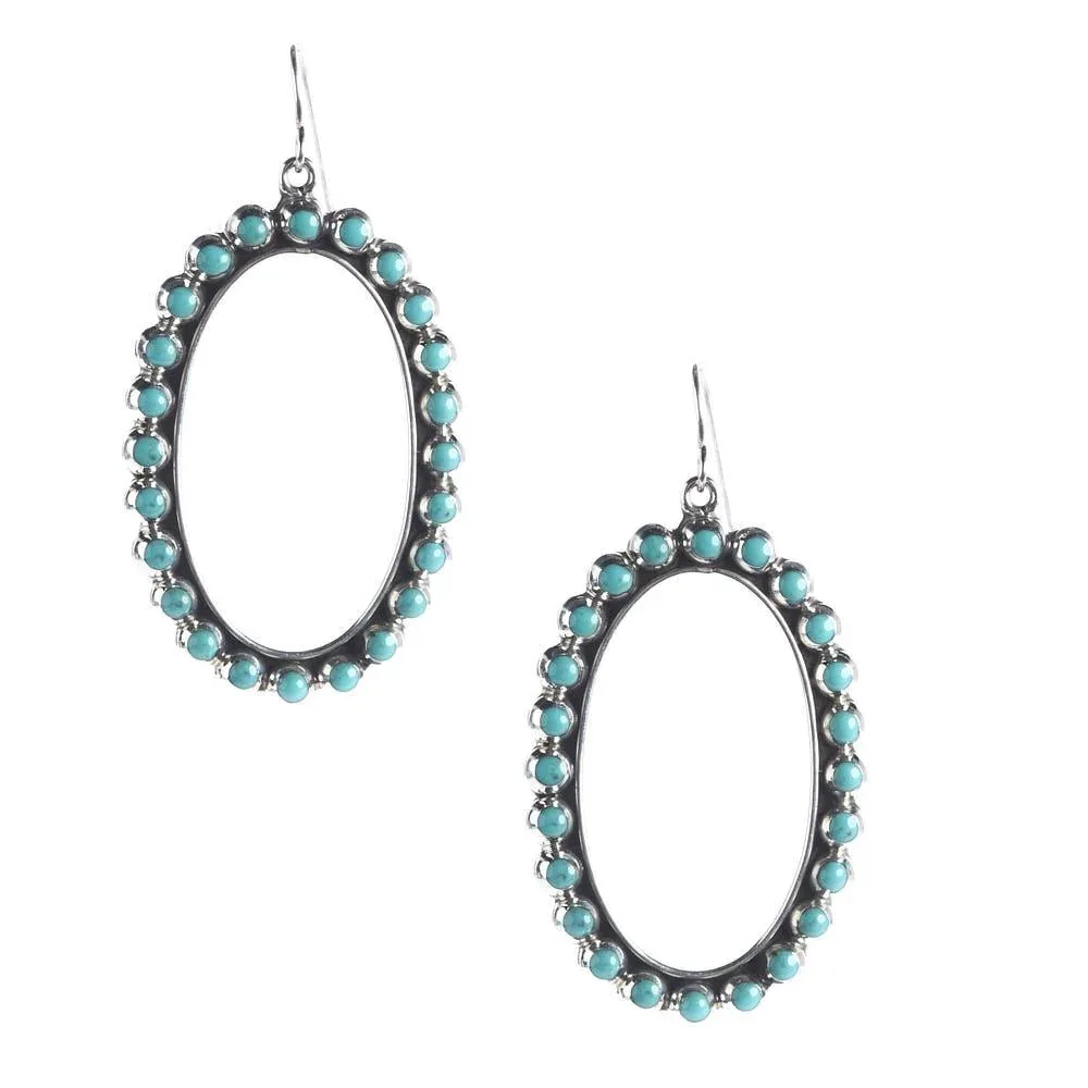 Silver N Accessories Sterling & Turquoise Oval Earrings