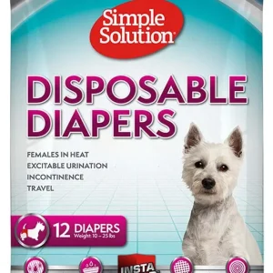 Simple Solution Disposable Diapers White SM 12pk