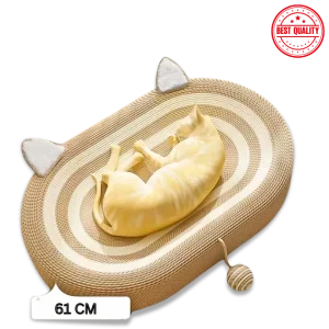Sisal Cat Scratching Bed & Board – Wear‑Resistant Oval Pad